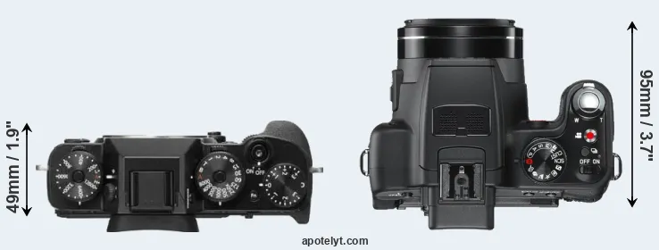 Compare X-T2 versus V-LUX 2 top