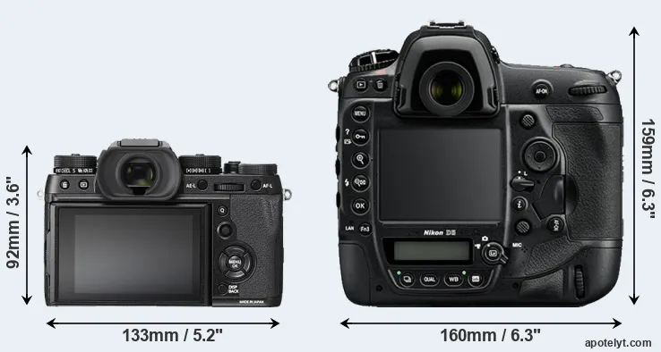 Comparison X-T2 or D5 rear