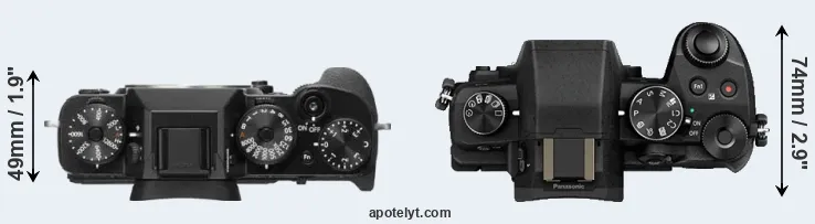 Compare X-T2 versus G80 top