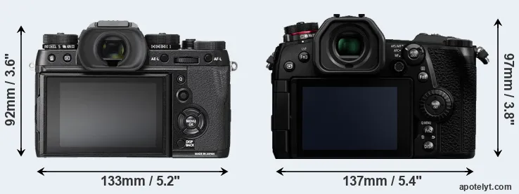 Comparison X-T2 or G9 rear