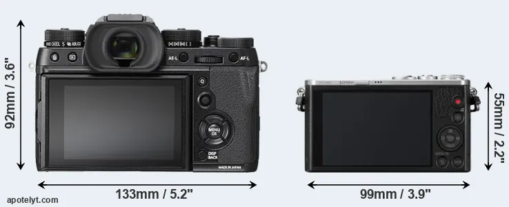Comparison X-T2 or GM1 rear