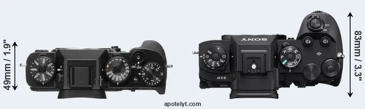 Compare X-T2 versus A9 III top