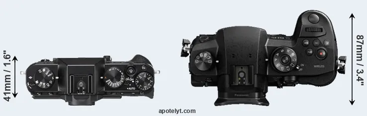 Compare X-T20 versus GH5 top
