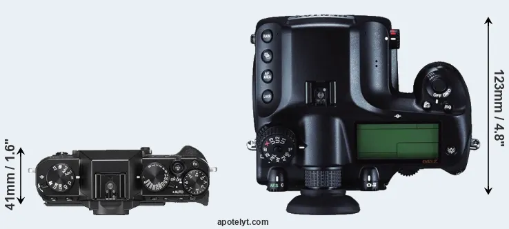 Compare X-T20 versus 645Z top