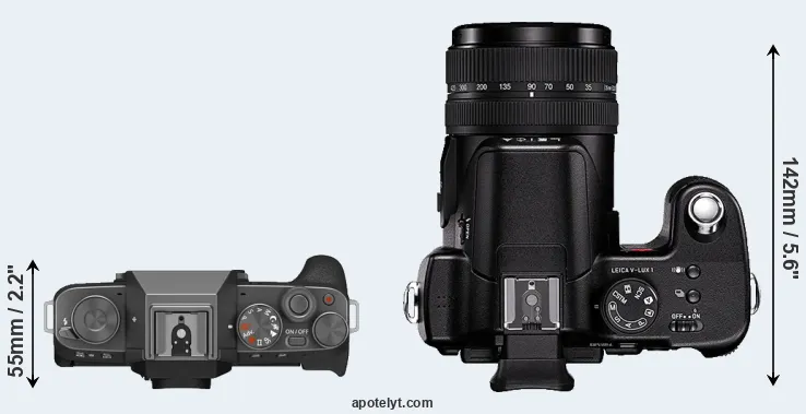 Compare X-T200 versus V-LUX 1 top