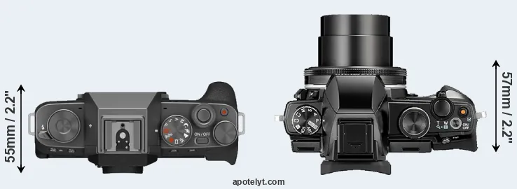 Compare X-T200 versus Stylus 1 top