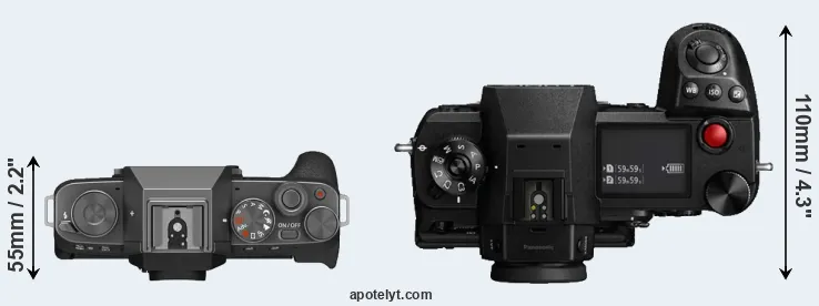 Compare X-T200 versus S1H top
