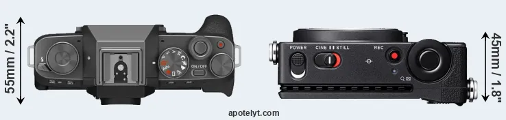 Compare X-T200 versus fp L top