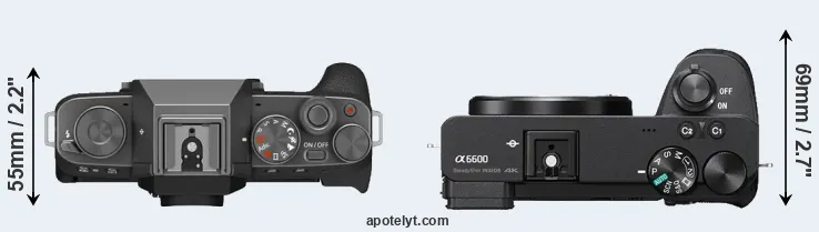 Compare X-T200 versus A6600 top