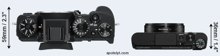 Compare X-T3 versus WX800 top