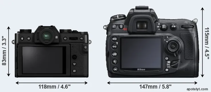 Comparison X-T30 II or D300S rear