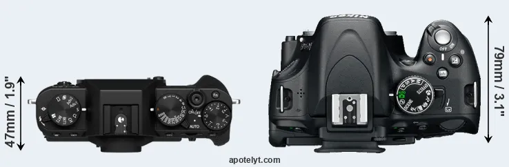 Compare X-T30 II versus D5100 top