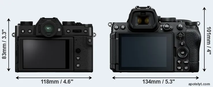Comparison X-T30 II or Z5 II rear