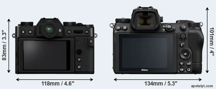 Comparison X-T30 II or Z7 II rear