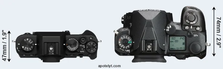 Compare X-T30 II versus K-3 III top