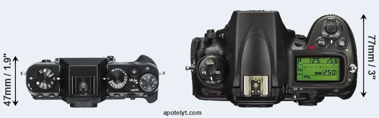Compare X-T30 versus D700 top