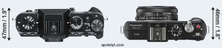 Compare X-T30 versus LX7 top