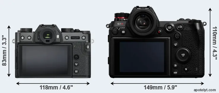 Comparison X-T30 or S1R rear