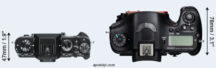 Compare X-T30 versus A99 top