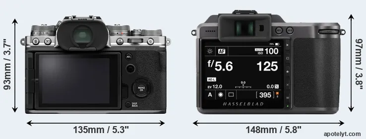 Comparison X-T4 or X1D II rear