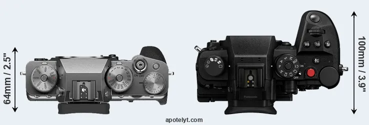Compare X-T4 versus GH7 top