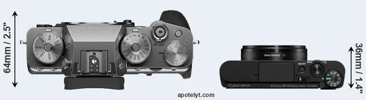Compare X-T4 versus WX800 top