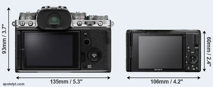 Comparison X-T4 or ZV-1 II rear