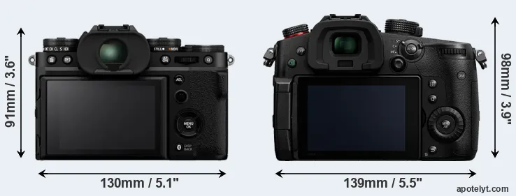 Comparison X-T5 or GH5 II rear