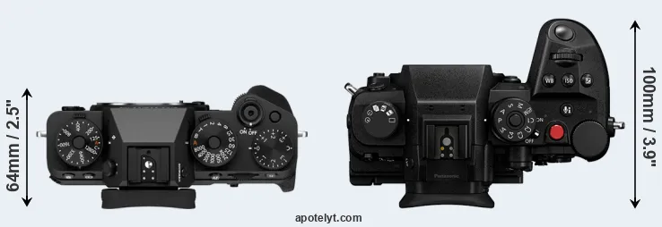 Compare X-T5 versus GH7 top