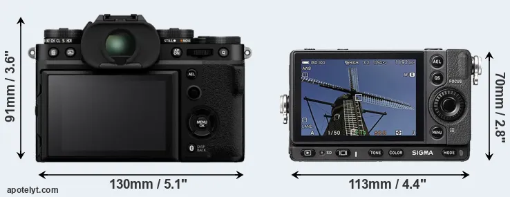 Comparison X-T5 or fp rear