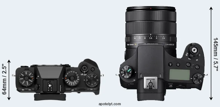 Compare X-T5 versus RX10 IV top