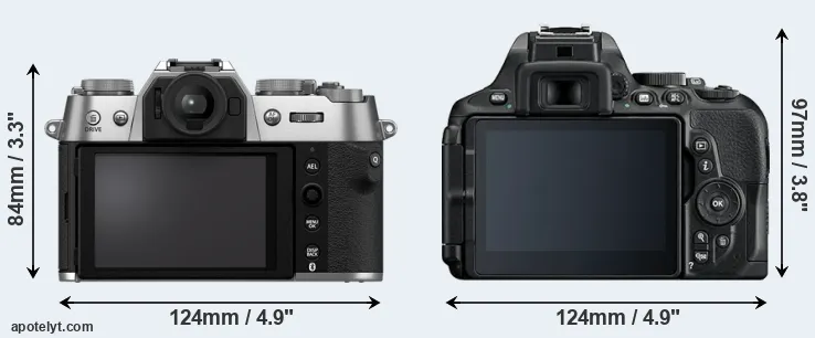 Comparison X-T50 or D5600 rear
