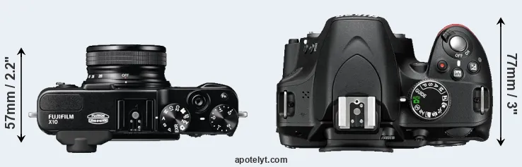 Compare X10 versus D3200 top