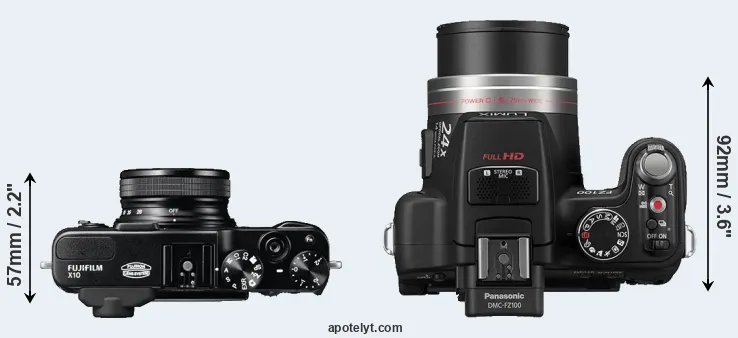 Compare X10 versus FZ100 top