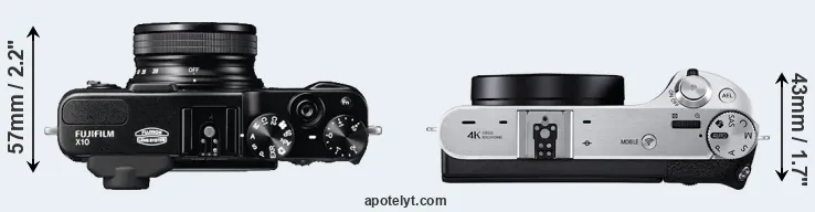 Compare X10 versus NX500 top