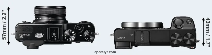 Compare X10 versus NEX-7 top