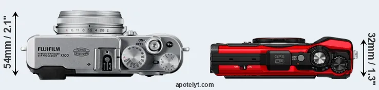 Compare X100 versus TG-6 top