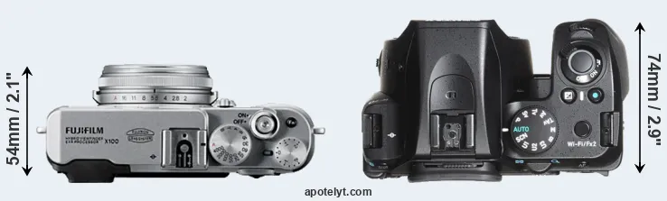 Compare X100 versus K-70 top