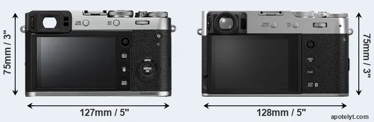 Comparison X100F or X100VI rear