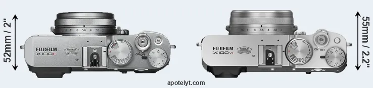 Compare X100F versus X100VI top