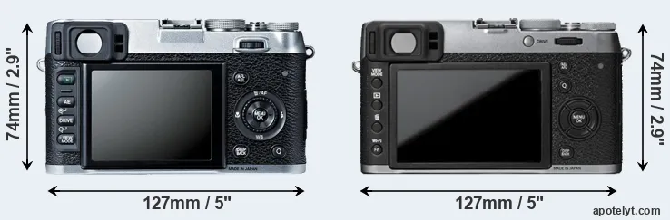Comparison X100S or X100T rear