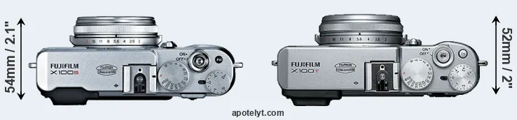 Compare X100S versus X100T top