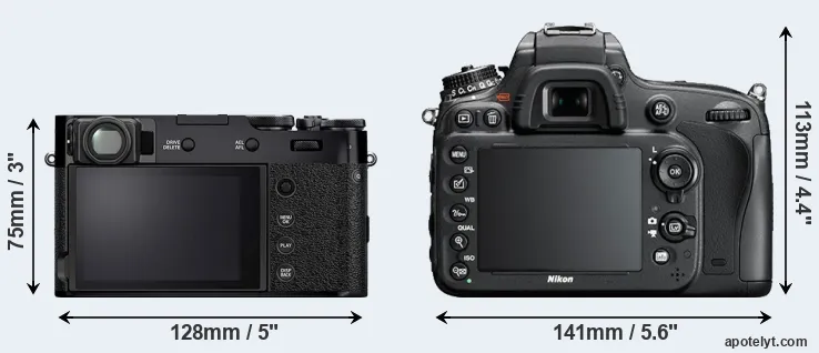 Comparison X100V or D610 rear
