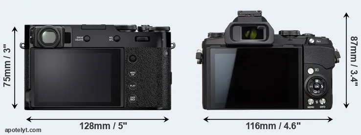 Comparison X100V or Stylus 1s rear