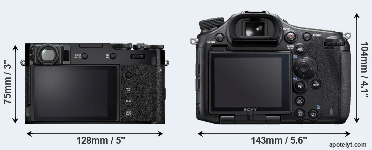 Comparison X100V or A99 II rear