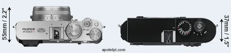 Compare X100VI versus M9 top