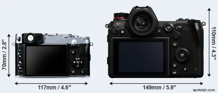 Comparison X20 or S1R rear