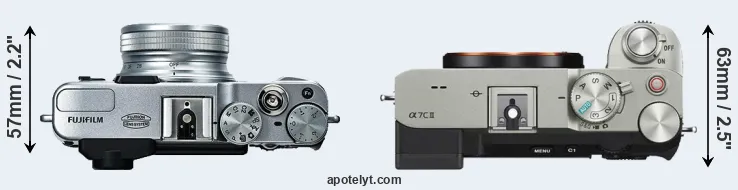 Compare X20 versus A7C II top