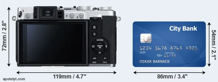 X30 and credit card rear side