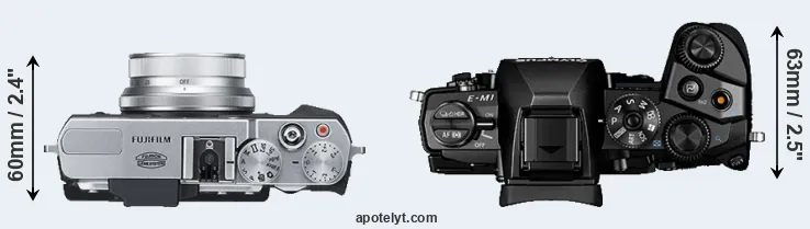 Compare X30 versus E-M1 top